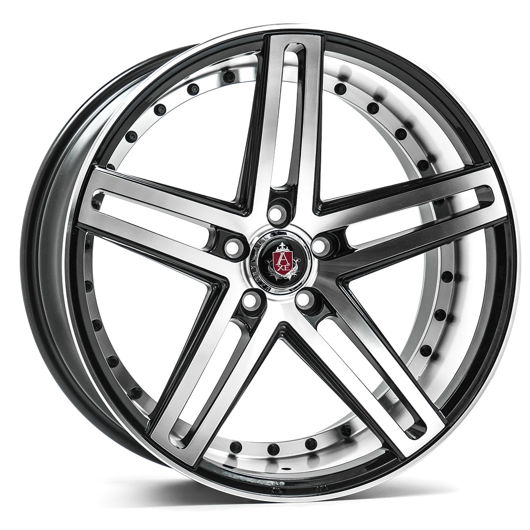 AXE EX20 20x8.5 38 5x114.3 BLACK AND POLISHED FACE