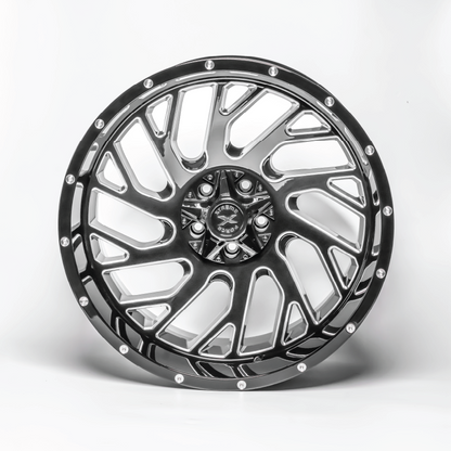 Xtreme Force XF-8 Concave 20x10 -25 6x135/6x139.7 Black and Milled (left)