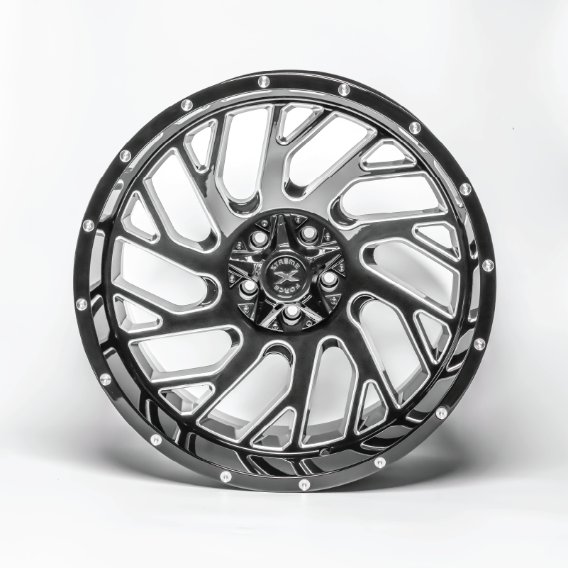 Xtreme Force XF-8 Concave 22x12 -44 6x135/6x139.7 Black and Milled (right)