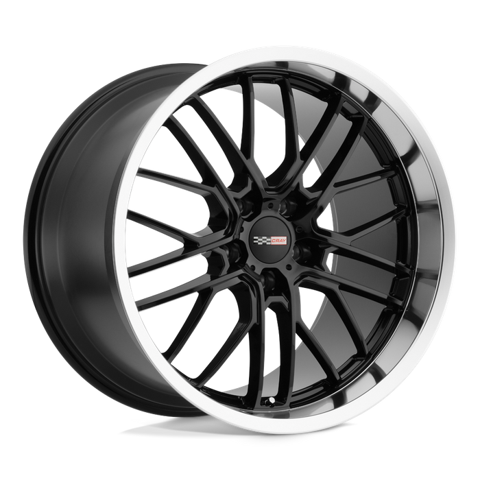 Cray EAGLE 19X10.5 69 5X120.65/5X4.75 GLOSS BLACK W/ MIRROR CUT LIP