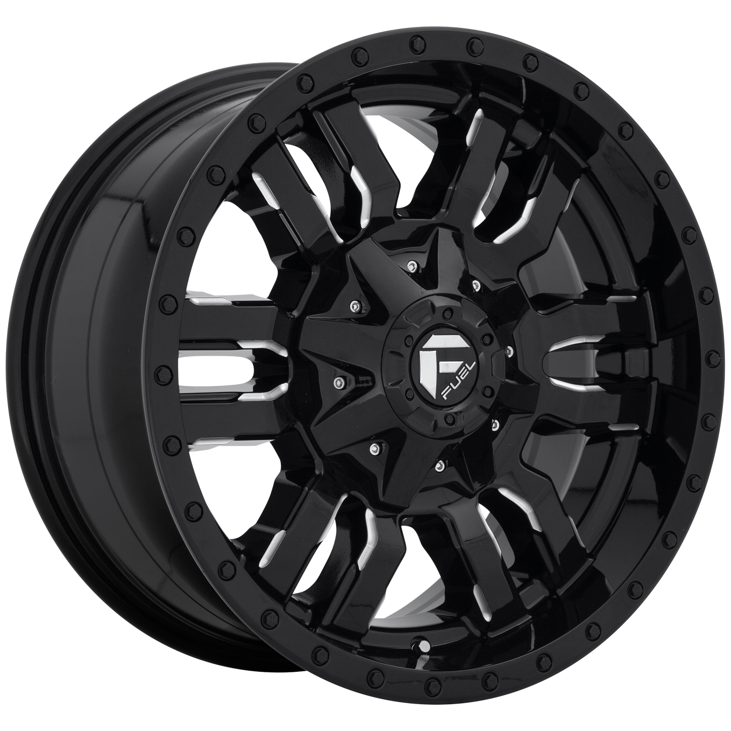 Fuel 1PC D595 SLEDGE 20X9 1 5X139.7/5X150 GLOSS BLACK MILLED