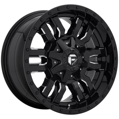 Fuel 1PC D595 SLEDGE 20X9 1 5X139.7/5X150 GLOSS BLACK MILLED