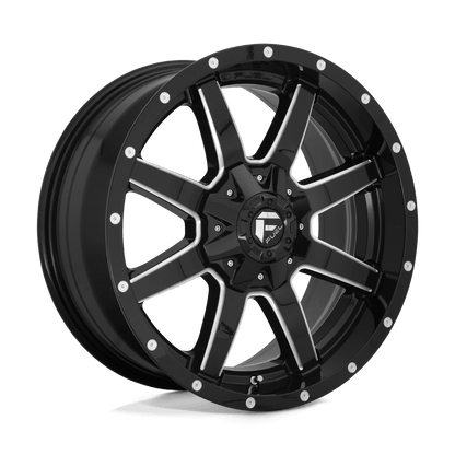 Fuel 1PC D610 MAVERICK 17X8.5 25 5X108/5X127/5X4.25/5.0 GLOSS BLACK MILLED