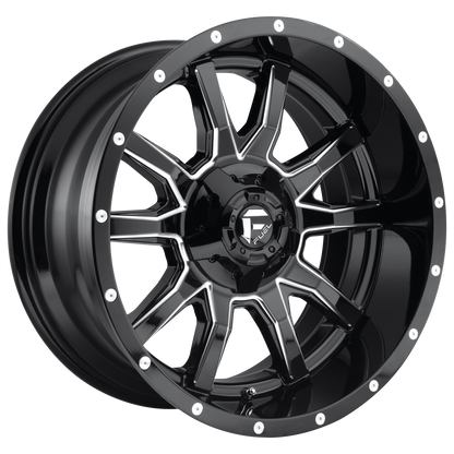Fuel 1PC D627 VANDAL 20X10 -18 5X114.3/5X127 GLOSS BLACK MILLED