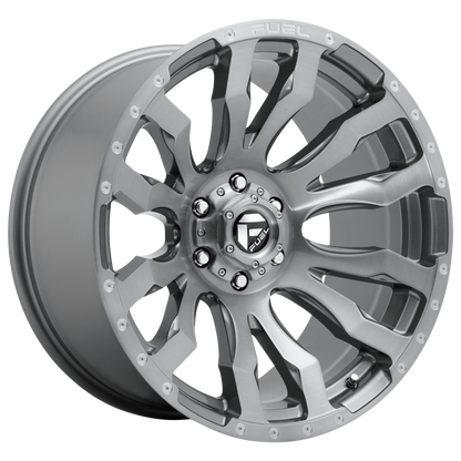 Fuel 1PC D693 BLITZ 20X9 1 8X180/8X7.1 BRUSHED GUN METAL TINTED CLEAR