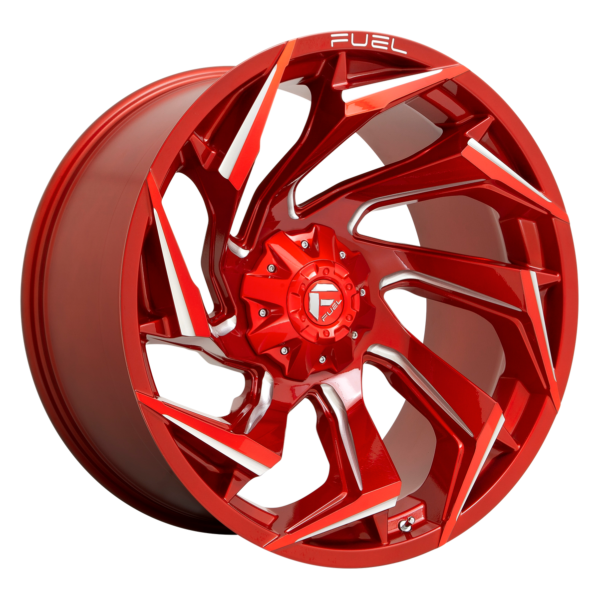 Fuel 1PC D754 REACTION 24X12 -44 8X170/8X6.7 Candy Red Milled