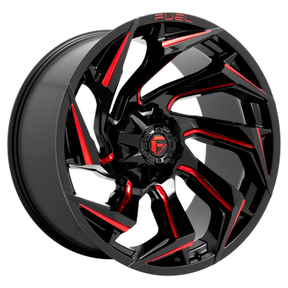 Fuel 1PC D755 REACTION 22X10 -18 8X170/8X6.7 Gloss Black Milled With Red Tint