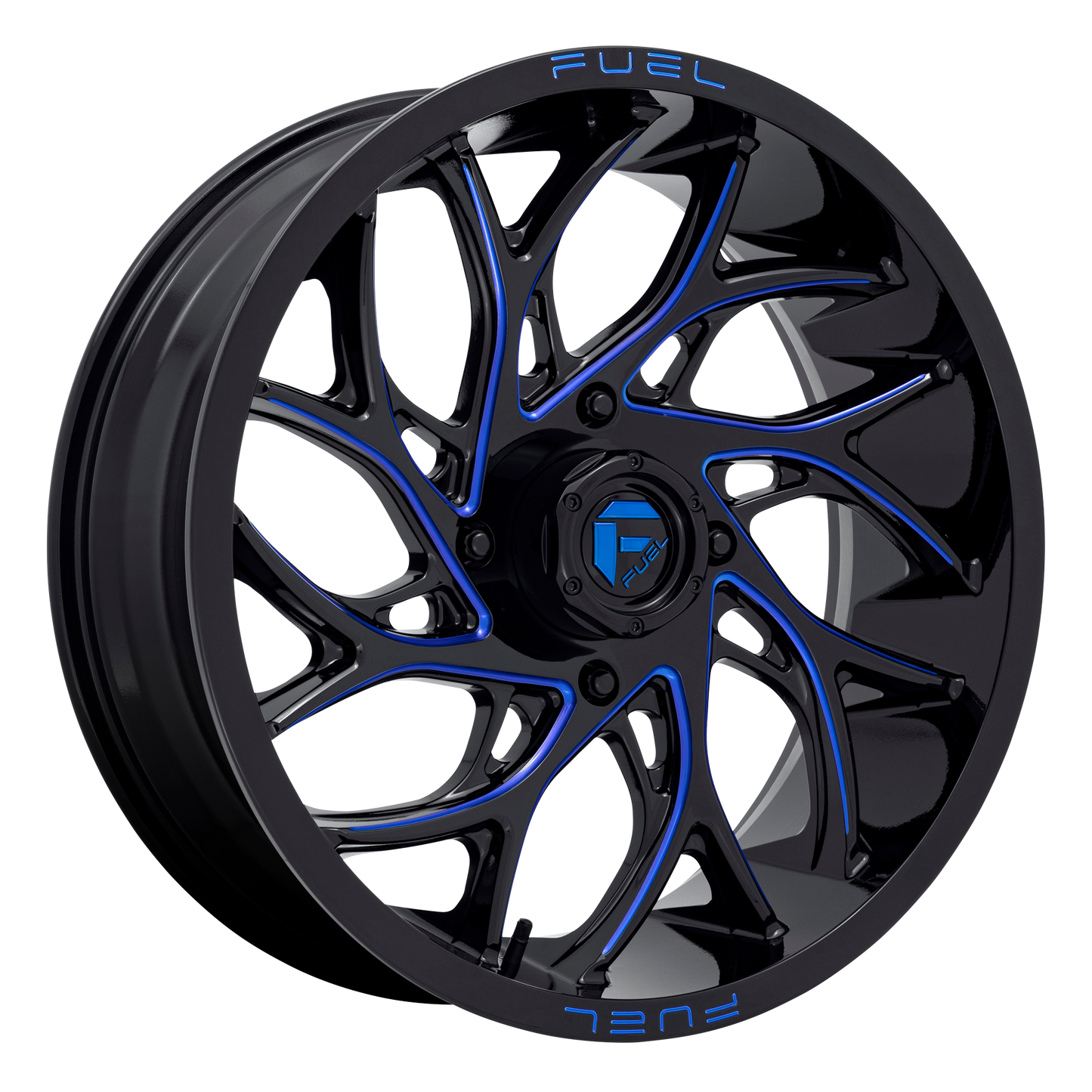 Fuel UTV D778 RUNNER UTV 18X7 13 4X156/4X156 Gloss Black Milled Candy Blue