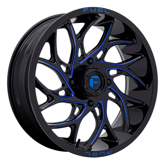 Fuel UTV D778 RUNNER UTV 18X7 13 4X137/4X137 Gloss Black Milled Candy Blue