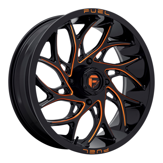 Fuel UTV D780 RUNNER UTV 18X7 13 4X156/4X156 Gloss Black Milled Orange