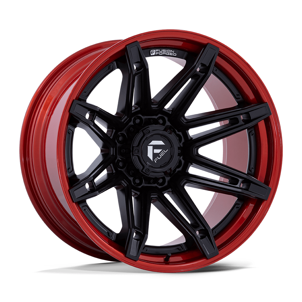 FUEL 1PC FC401 BRAWL 20X10 -18 8X170 MATTE BLACK WITH CANDY RED LIP