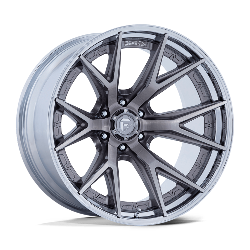 FUEL 1PC FC402 CATALYST 22X12 -44 6X139.7 PLATINUM WITH CHROME LIP