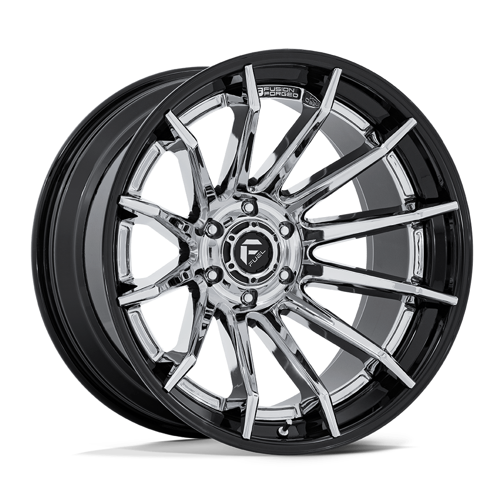 FUEL 1PC FC403 BURN 22X10 -18 6X139.7 CHROME WITH GLOSS BLACK LIP