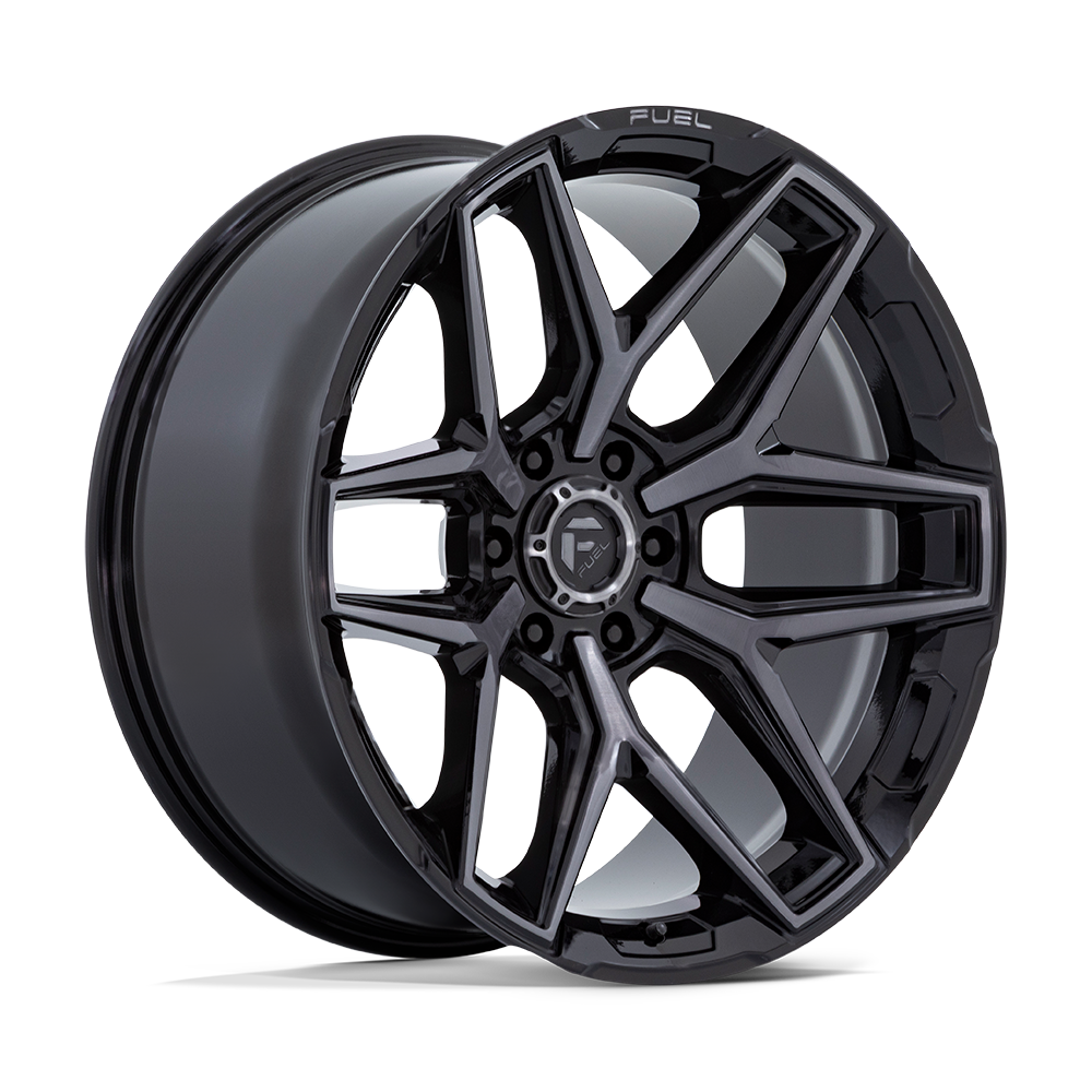 FUEL 1PC FLUX 18X9 20 6X114.3 GLOSS BLACK BRUSHED FACE WITH GRAY TINT