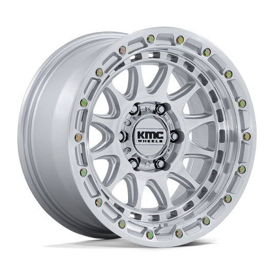 KMC KM556 CRUX 17X8.5 0 6X135 GLOSS SILVER W/ MACHINED FACE