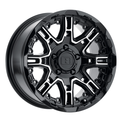 Level 8 SLINGSHOT 16X8.5 10 6X135/6X5.3 GLOSS BLACK W/ MACHINED FACE