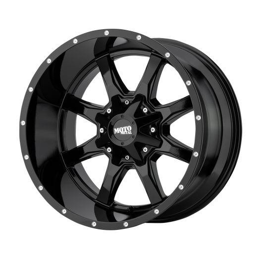 Moto Metal MO970 18X10 -24 5X127/5X139.7 GLOSS BLACK WITH MILLED LIP