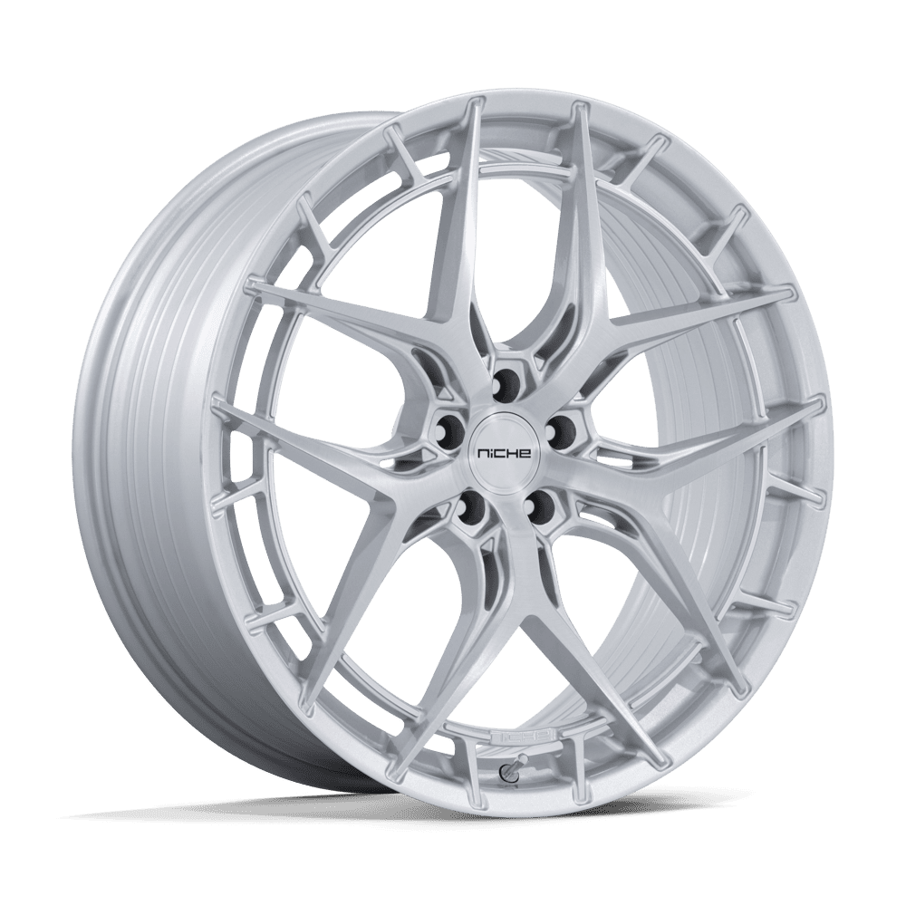 NICHE 1PC NC286 RIVIERA 20X9.5 35 5X114.3 GLOSS SILVER W/ BRUSHED FACE