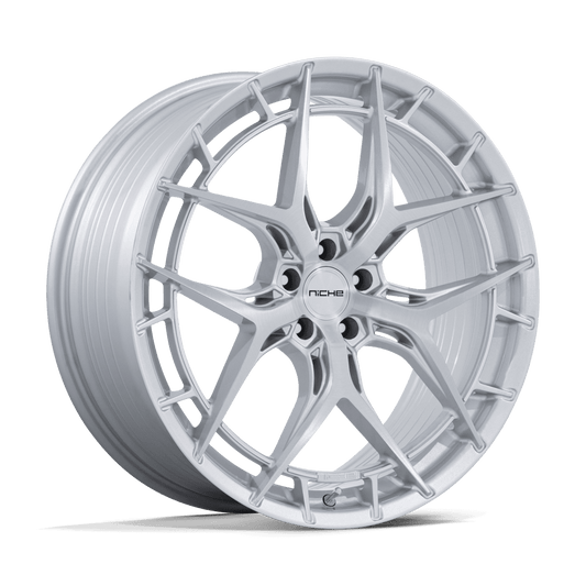 NICHE 1PC NC286 RIVIERA 20X9.5 35 5X114.3 GLOSS SILVER W/ BRUSHED FACE