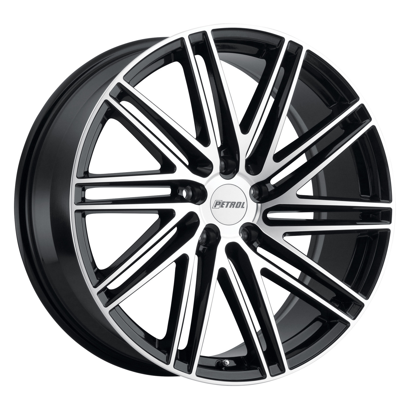 Petrol P1C 20X8.5 40 5X112/5X112 GLOSS BLACK W/ MACHINED FACE