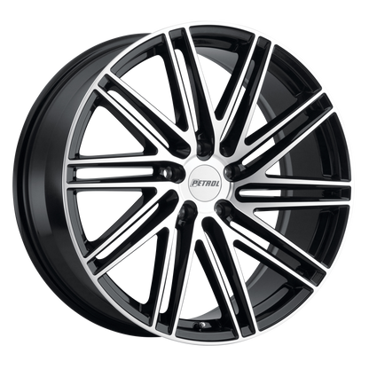 Petrol P1C 20X8.5 40 5X108/5X4.25 GLOSS BLACK W/ MACHINED FACE