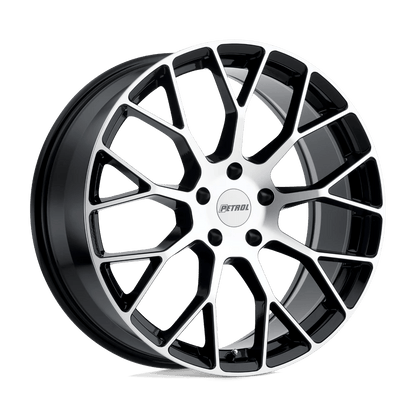 Petrol P2B 18X8 40 5X108/5X4.25 GLOSS BLACK W/ MACHINED FACE