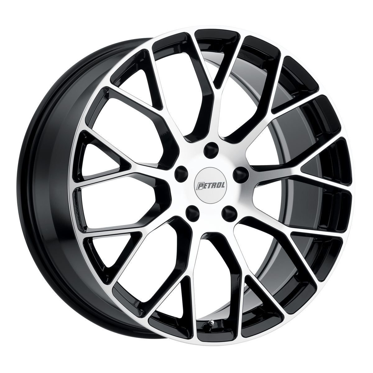 Petrol P2B 20X8.5 40 5X112/5X112 GLOSS BLACK W/ MACHINED FACE