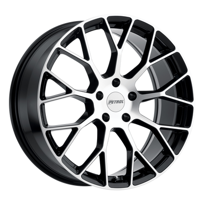 Petrol P2B 20X8.5 40 5X112/5X112 GLOSS BLACK W/ MACHINED FACE