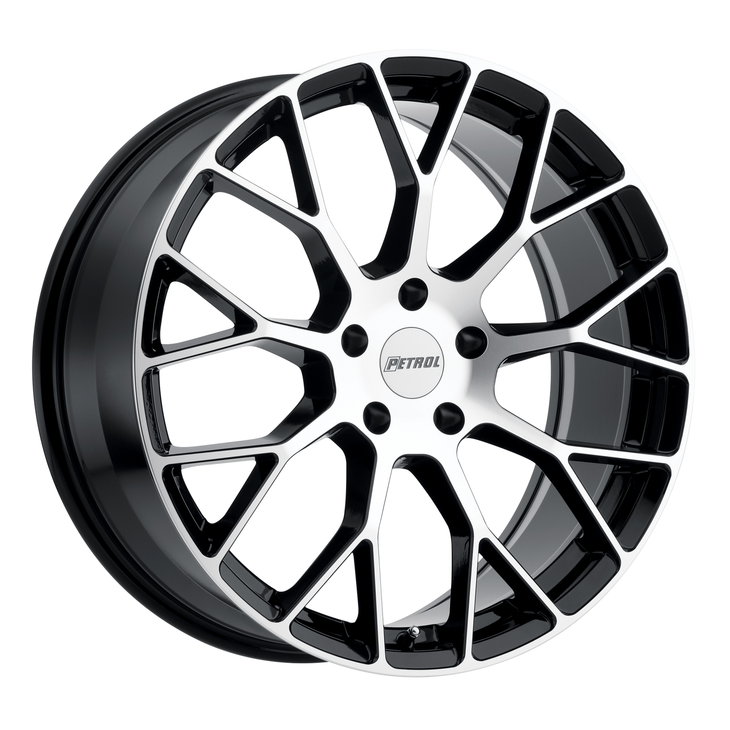 Petrol P2B 18X8 40 5X108/5X4.25 GLOSS BLACK W/ MACHINED FACE