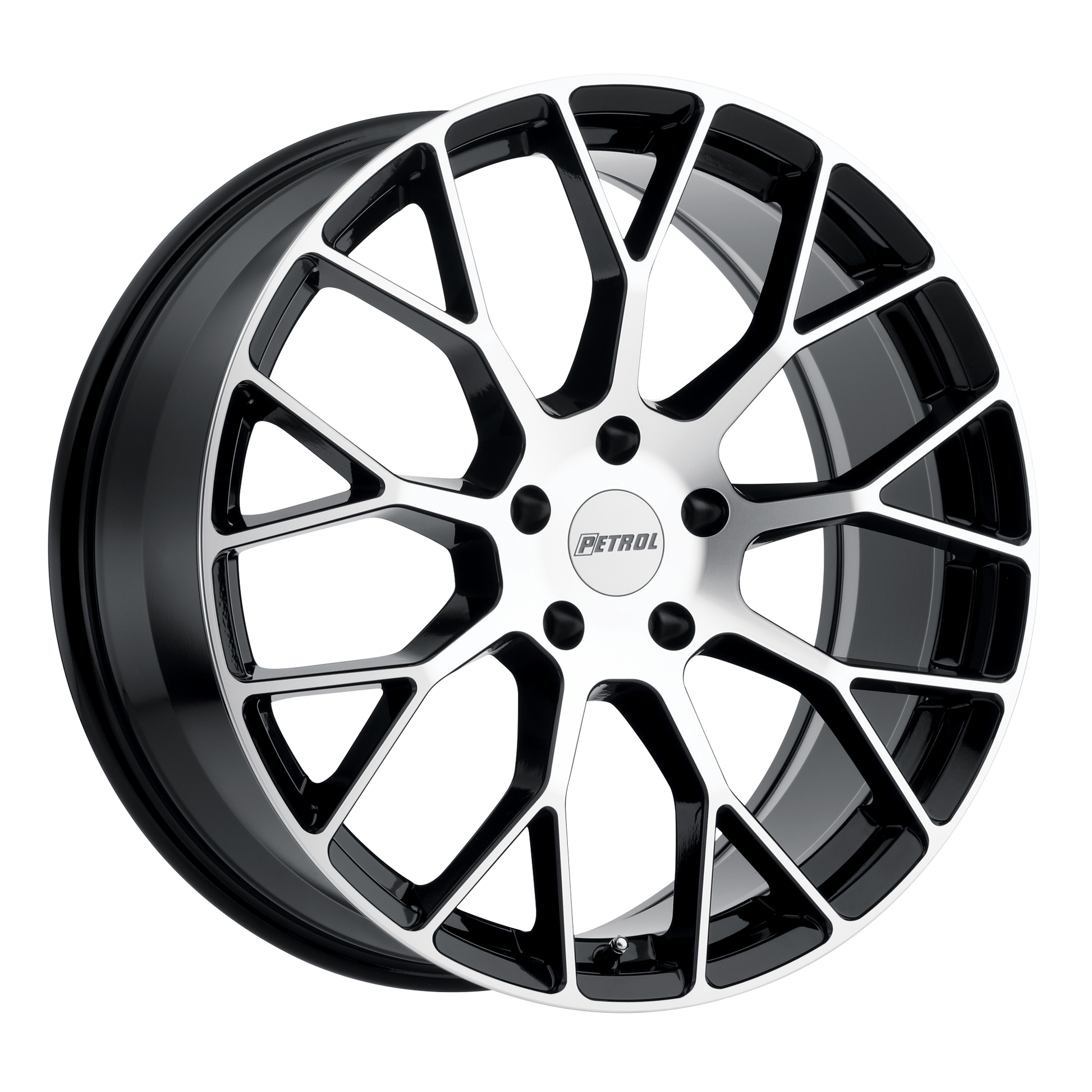 Petrol P2B 18X8 40 5X108/5X4.25 GLOSS BLACK W/ MACHINED FACE