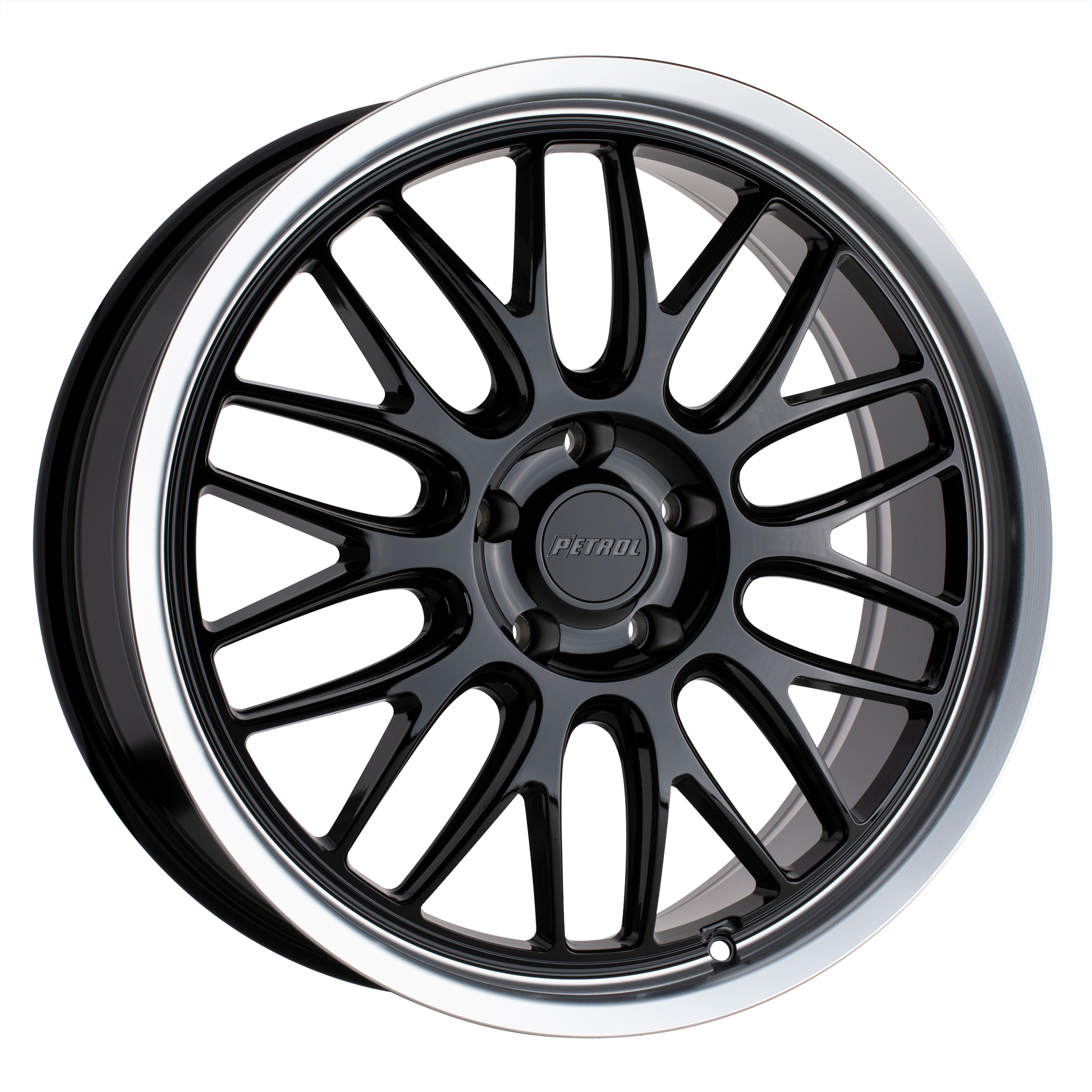Petrol P4C 16X7 40 4X100/4X100 GLOSS BLACK W/ MACHINED CUT LIP