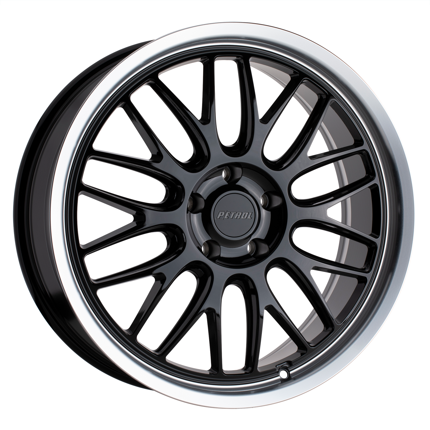 Petrol P4C 16X7 40 5X115/5X115 GLOSS BLACK W/ MACHINED CUT LIP