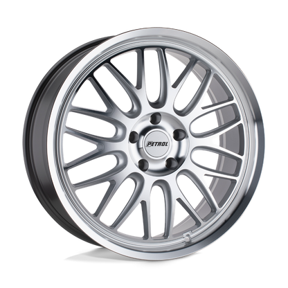 Petrol P4C 18X8 40 5X115/5X115 SILVER W/ MACHINED FACE & LIP
