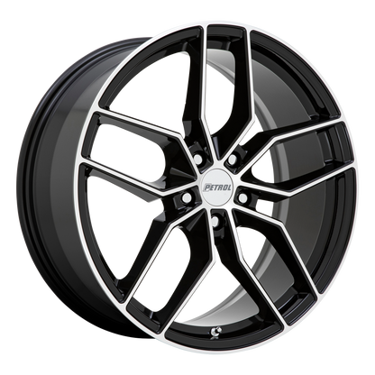 Petrol P5C 20X8.5 40 5X115/5X115 GLOSS BLACK W/ MACHINED FACE