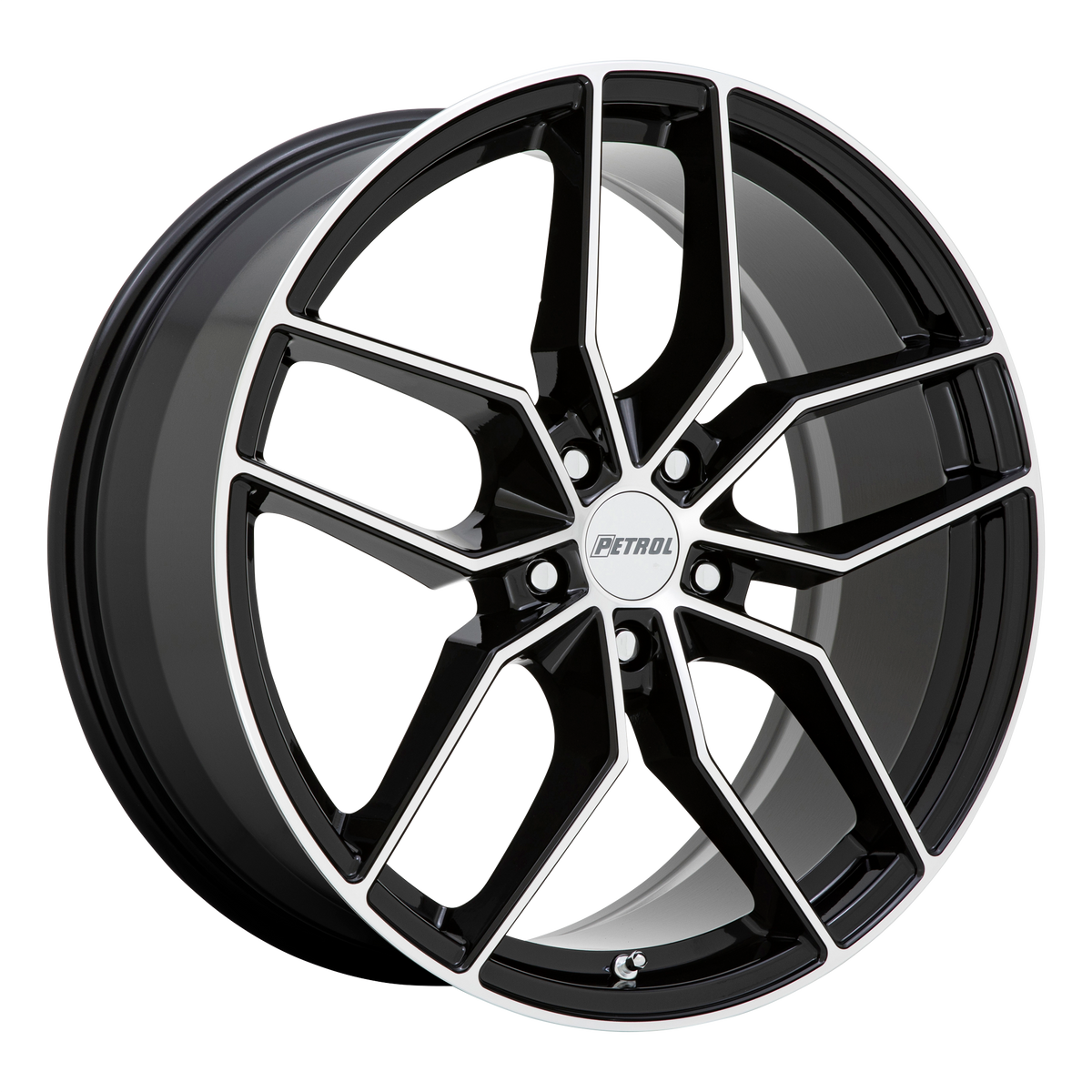 Petrol P5C 20X8.5 40 5X108/5X4.25 GLOSS BLACK W/ MACHINED FACE