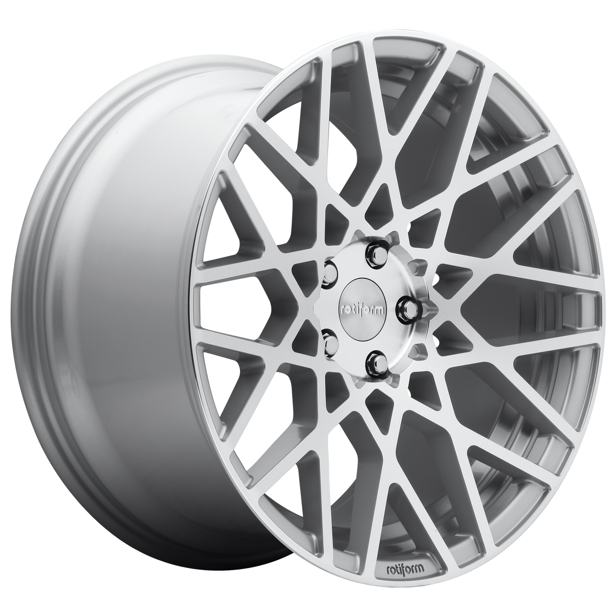 Rotiform 1PC R110 BLQ 18X8.5 35 5X112 GLOSS SILVER MACHINED