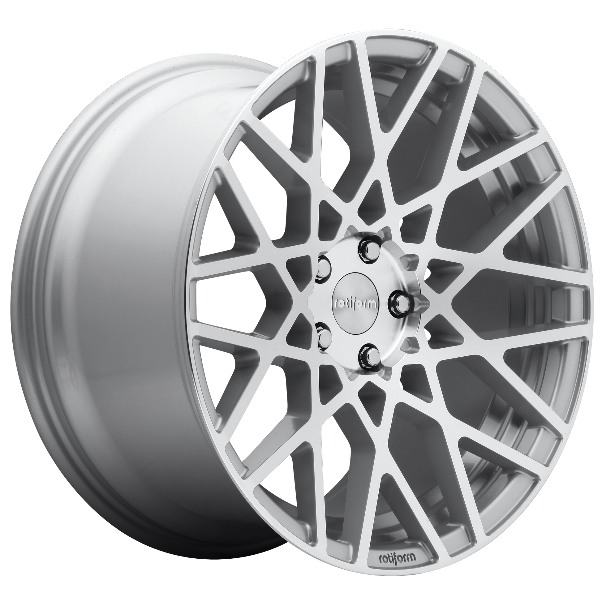 Rotiform 1PC R110 BLQ 18X8.5 35 5X112 GLOSS SILVER MACHINED