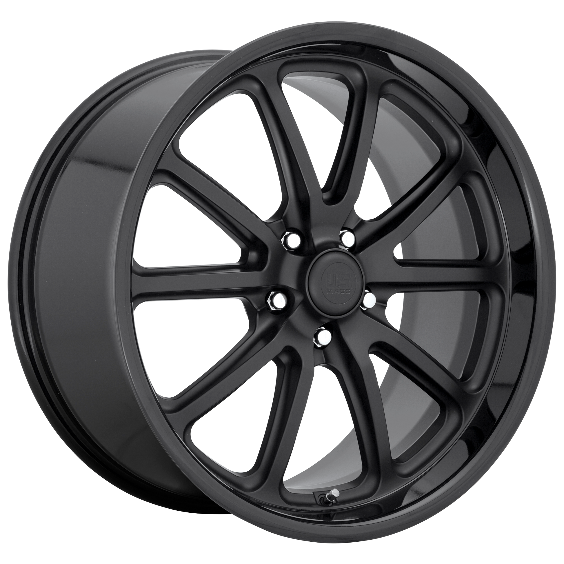 US Mag 1PC U123 RAMBLER 22X9 1 5X127 GLOSS BLACK MATTE BLACK