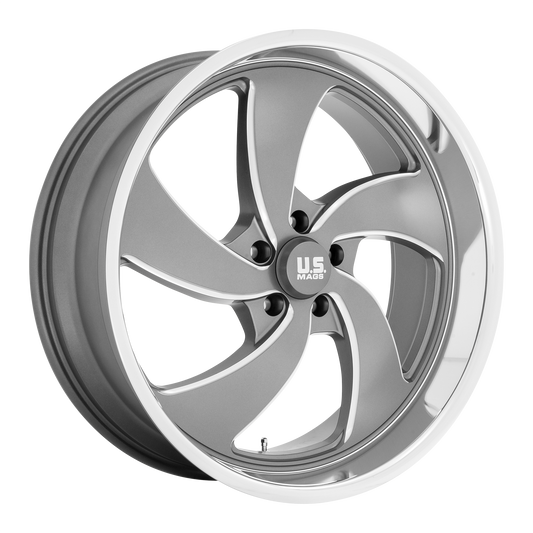 US Mag 1PC U133 DESPERADO 22X10.5 1 5X127 ANTHRACITE MILLED DIAMOND CUT MILLED