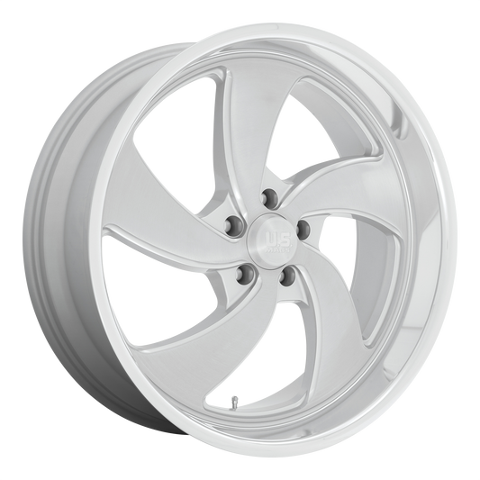 US Mag 1PC U134 DESPERADO 24X10 5 5X127 SILVER BRUSHED FACE MILLED DIAMOND CUT MILLED
