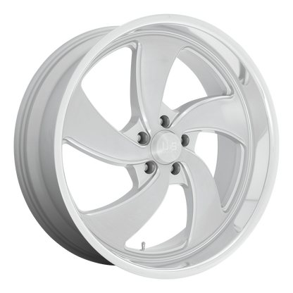 US Mag 1PC U134 DESPERADO 24X9 25 6X139.7 SILVER BRUSHED FACE MILLED DIAMOND CUT MILLED