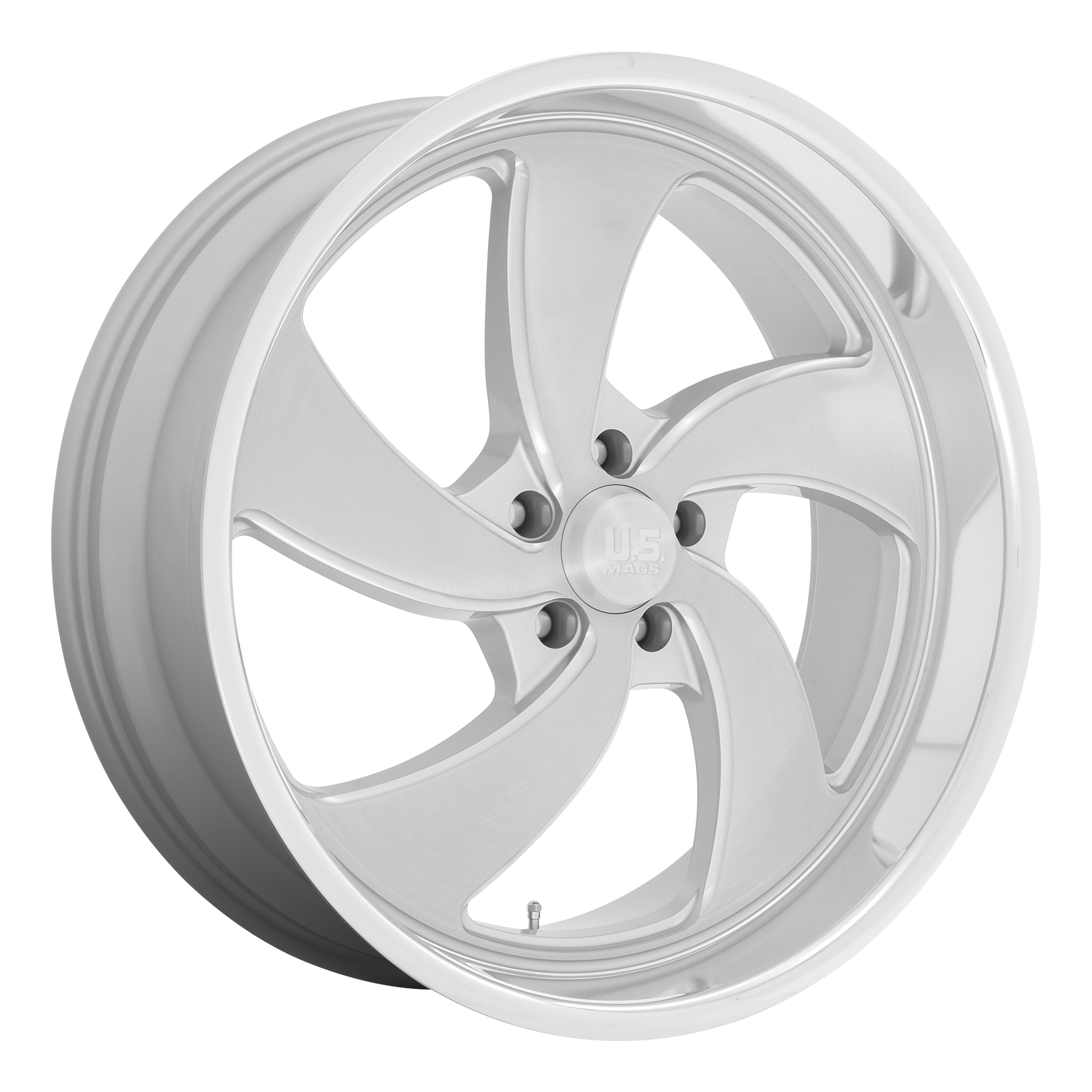 US Mag 1PC U134 DESPERADO 24X10 25 6X139.7 SILVER BRUSHED FACE MILLED DIAMOND CUT MILLED