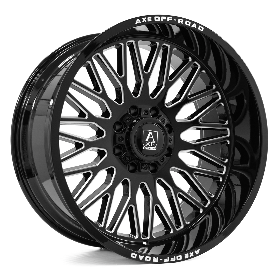 AXE KRATOS 24x12 -44 8x165.1 GLOSS BLACK MILLED