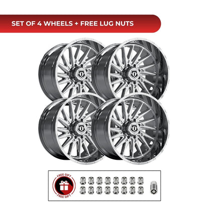 TIS 547C 20x10 -25 6x139.7 4pcs | Fits Chevy Silverado 1500 | Free TPMS Sensors or Lug Nuts