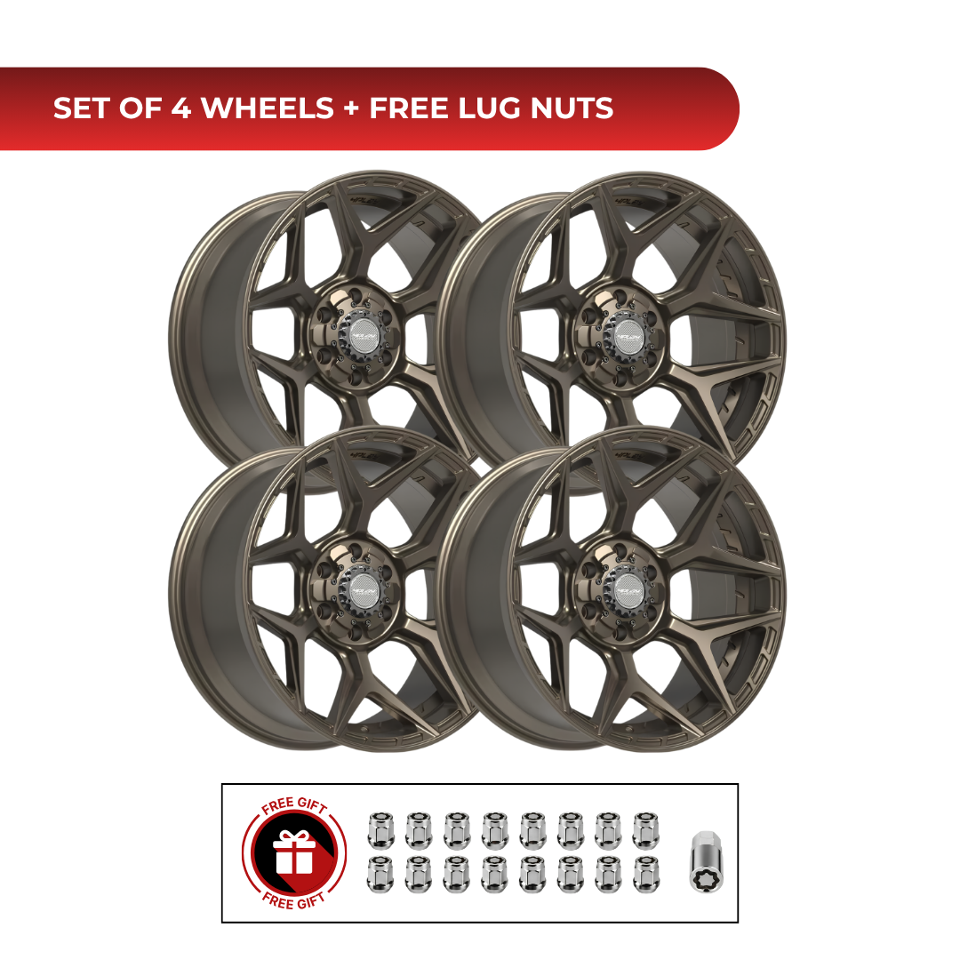 4Play 4P06 20x10 6x139.7 Bronze 4pcs | Fits Chevy Silverado 1500 | Free TPMS Sensors or Lug Nuts
