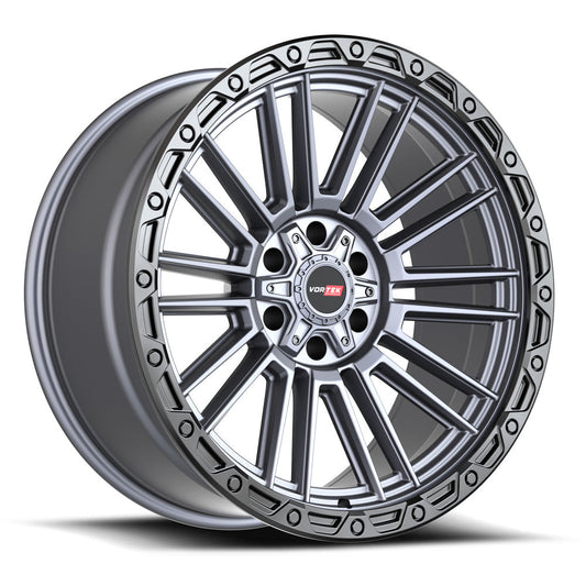 Vortek VRT-604 22x10 -18 5x127/5x139.7 Matte Titanium With Black Bead Ring 604221043-18MTBR