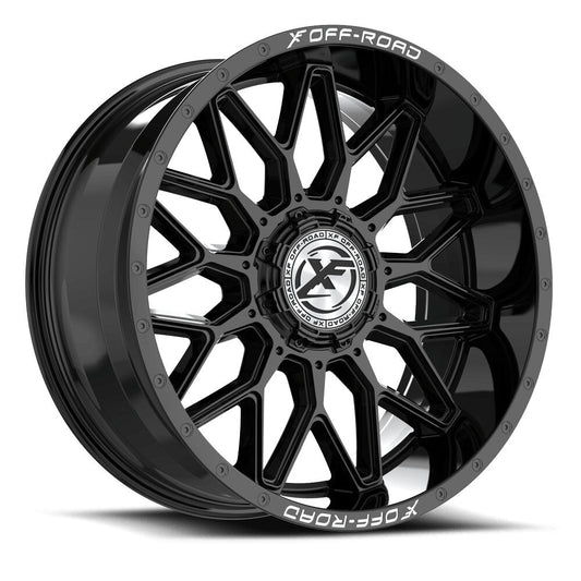 XF Off-Road XF-242 22x10 -18 Blank 5x/6x/Blank 6x Gloss Black XF-24222105X6XBL-18GB-V