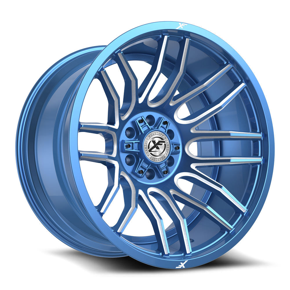 XF Off-Road XF-232 22x12 -44 6x135/6x139.7 Anodized Blue & Milled XF-232221261351397-44ABM