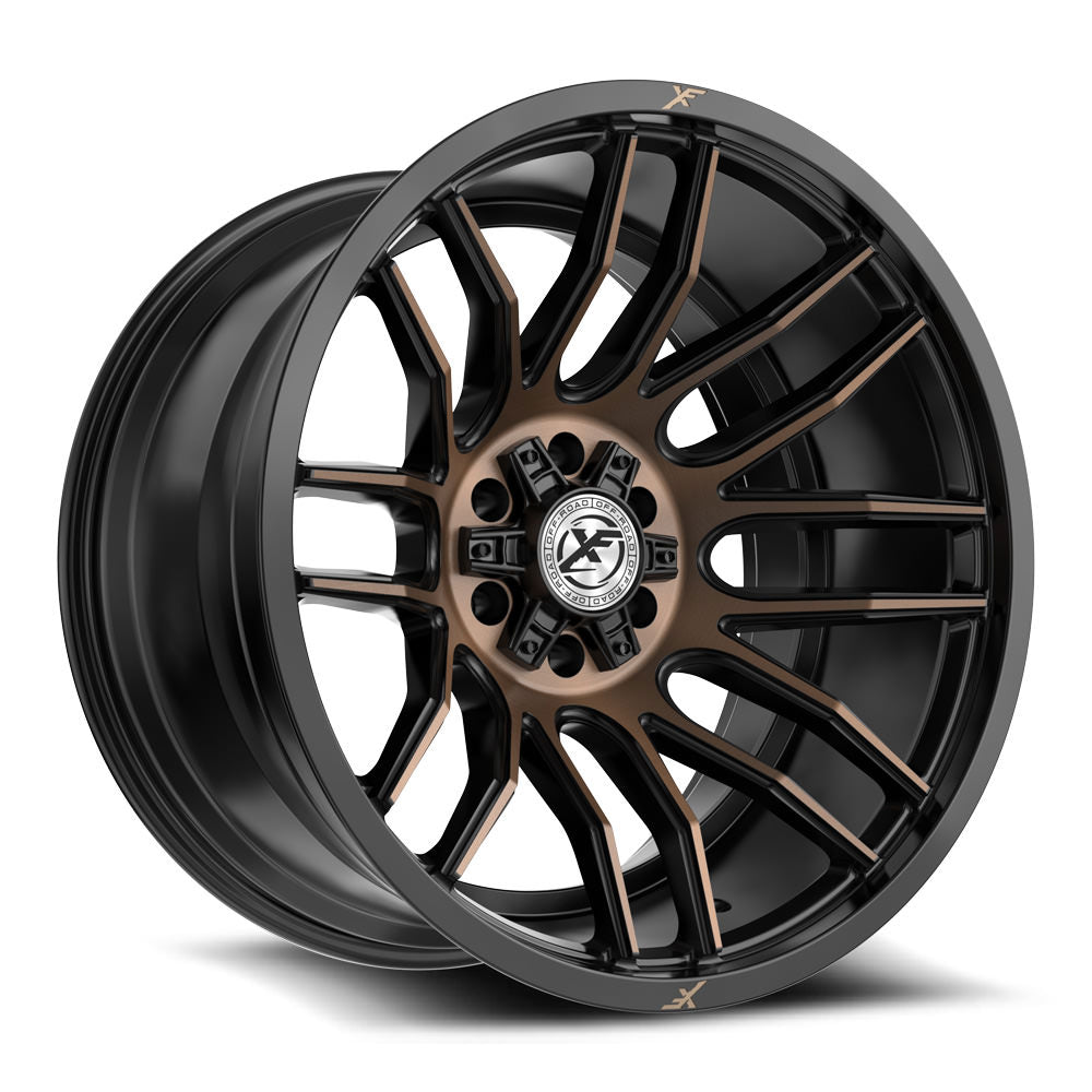XF Off-Road XF-232 22x12 -44 5x127/5x139.7 Satin Black & Bronze Machined Double Dark Tint XF-232221251271397-44SBMZDT