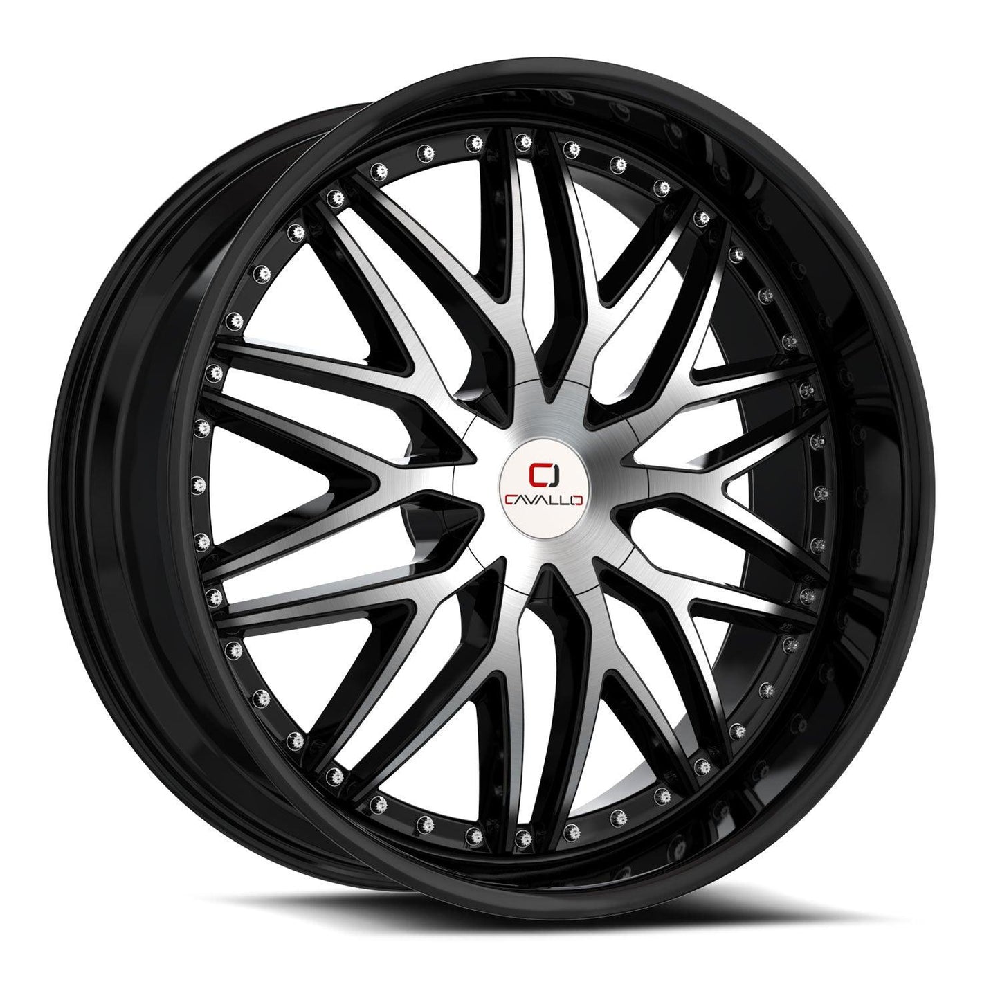 CAVALLO CLV-46 22X9.5 15 5X115/5X120 GLOSS BLACK & MACHINED